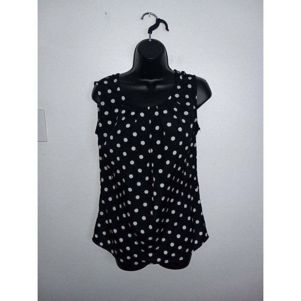 Merona black and white sleeveless blouse